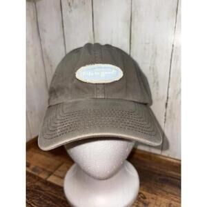 Life Is Good Gray w/blue patch Baseball Cap Hat Gray Adjustable Strapback